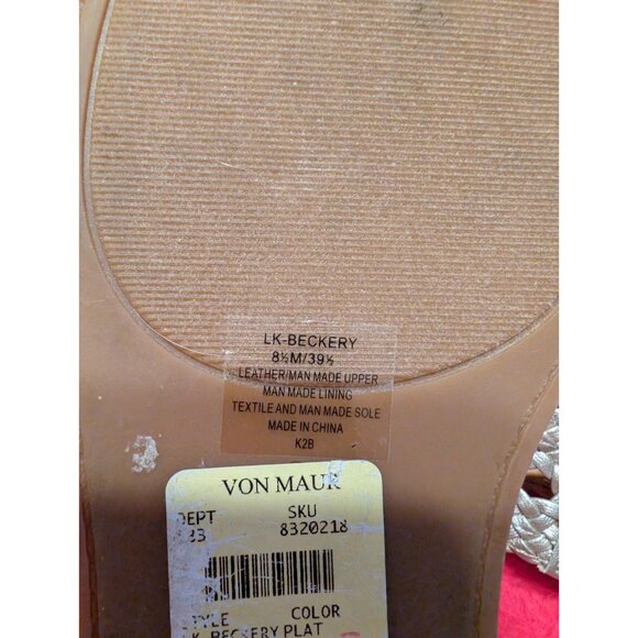 Lucky Brand Beckery Silver Braided Sandals Womens Size 8.5 M Leather Toe Ring - Picture 5 of 6